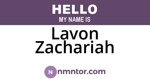 Lavon Zachariah