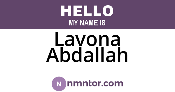 Lavona Abdallah
