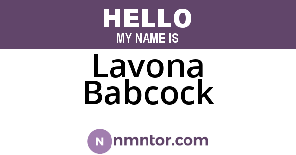 Lavona Babcock