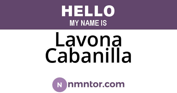 Lavona Cabanilla
