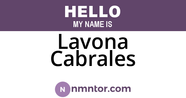 Lavona Cabrales