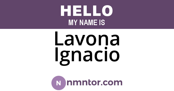 Lavona Ignacio