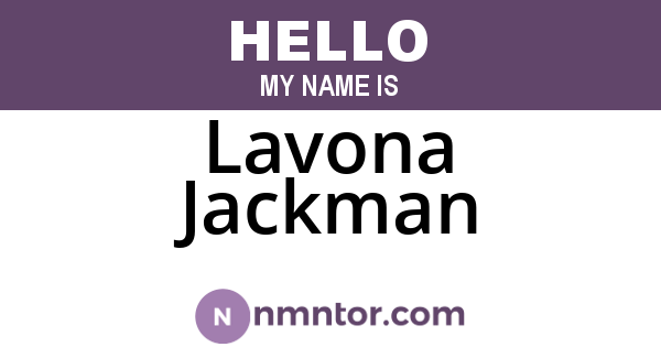 Lavona Jackman