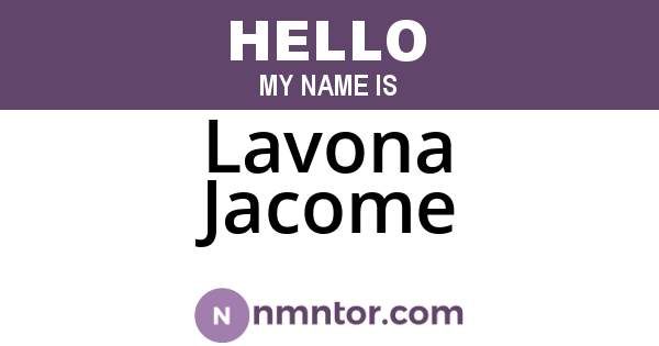 Lavona Jacome