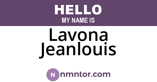 Lavona Jeanlouis