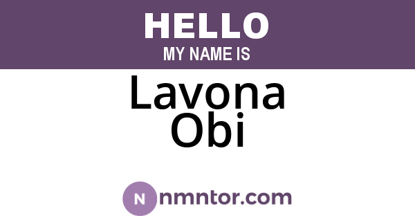 Lavona Obi