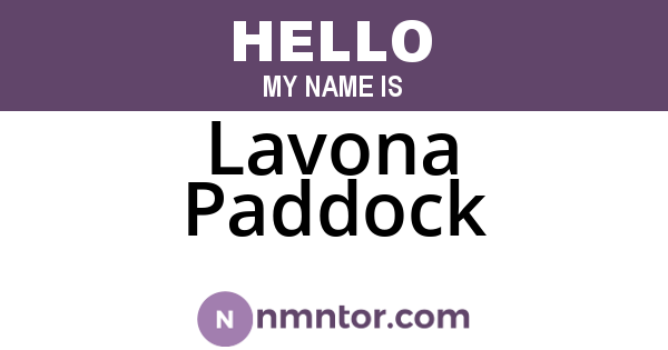 Lavona Paddock