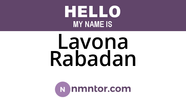 Lavona Rabadan