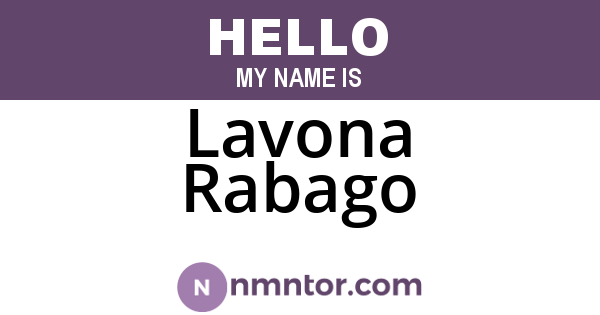 Lavona Rabago