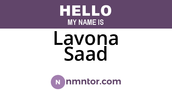 Lavona Saad