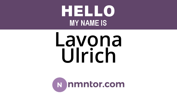 Lavona Ulrich