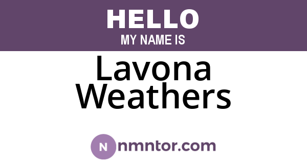 Lavona Weathers