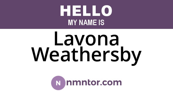 Lavona Weathersby