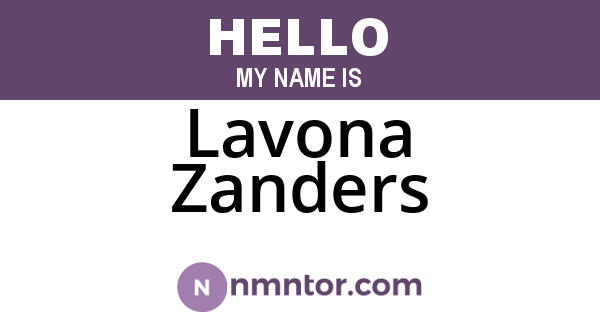 Lavona Zanders