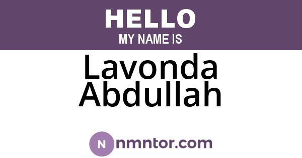 Lavonda Abdullah