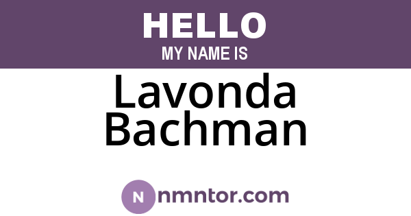 Lavonda Bachman