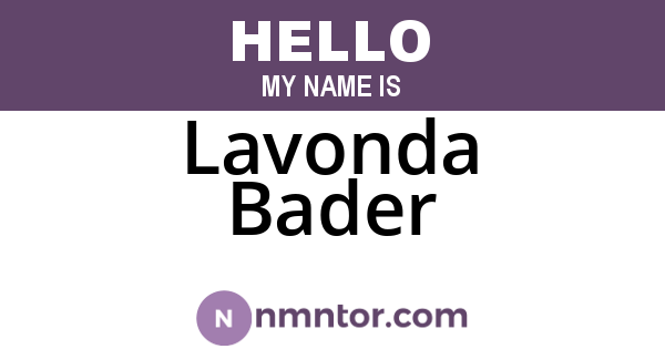 Lavonda Bader