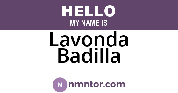 Lavonda Badilla