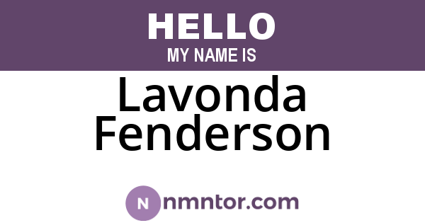Lavonda Fenderson