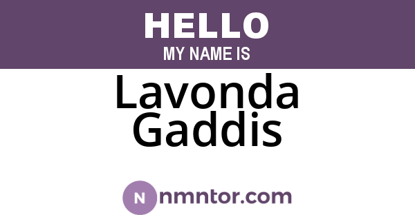Lavonda Gaddis