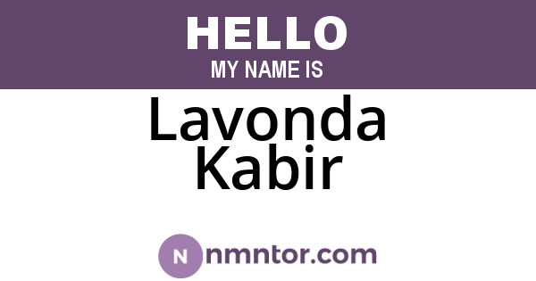 Lavonda Kabir