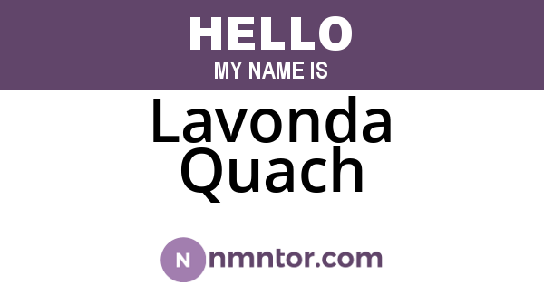 Lavonda Quach