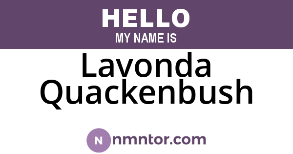 Lavonda Quackenbush