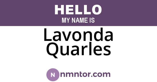Lavonda Quarles