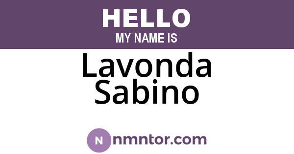 Lavonda Sabino