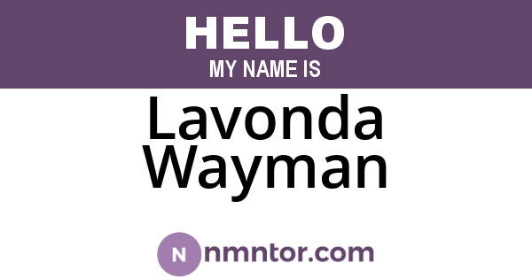 Lavonda Wayman