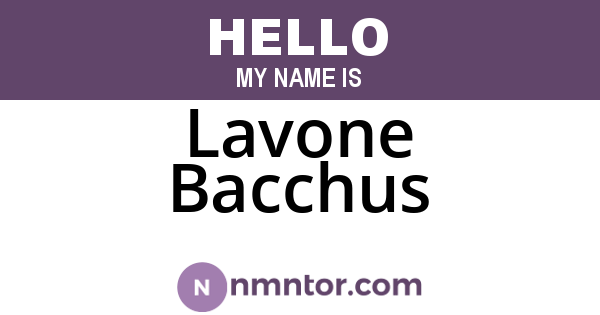 Lavone Bacchus