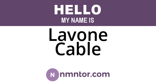 Lavone Cable