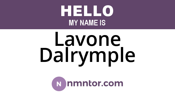 Lavone Dalrymple