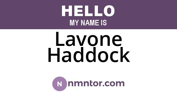 Lavone Haddock