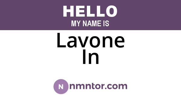 Lavone In