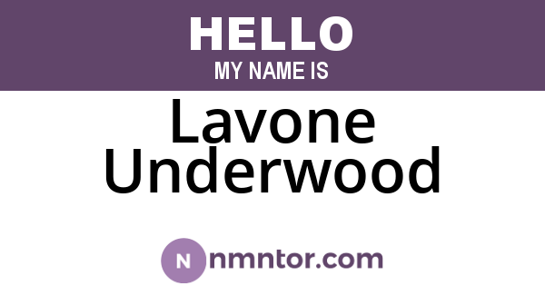 Lavone Underwood