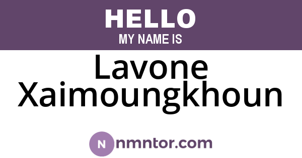 Lavone Xaimoungkhoun