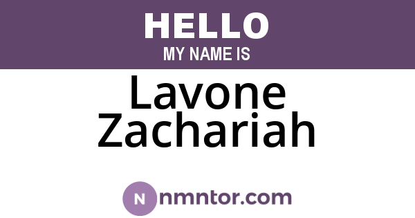 Lavone Zachariah