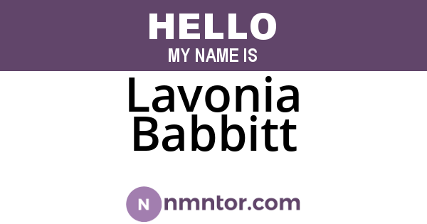 Lavonia Babbitt