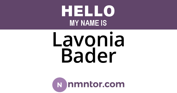 Lavonia Bader