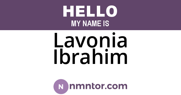 Lavonia Ibrahim