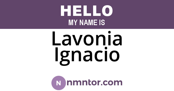 Lavonia Ignacio