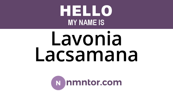 Lavonia Lacsamana