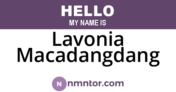 Lavonia Macadangdang