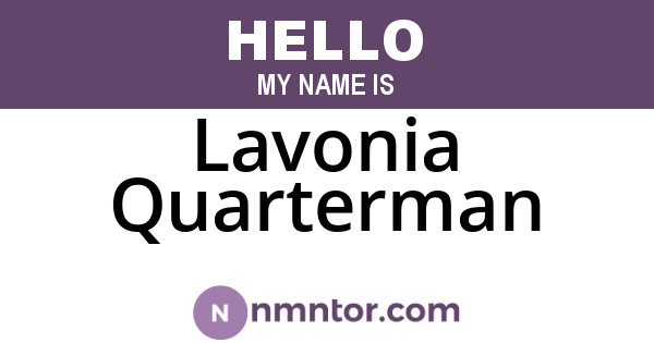 Lavonia Quarterman