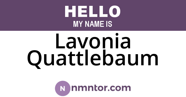 Lavonia Quattlebaum