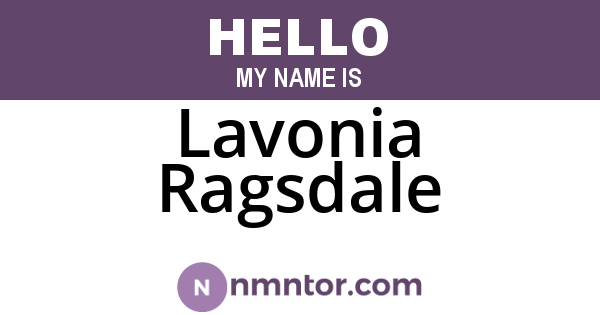 Lavonia Ragsdale