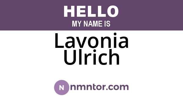Lavonia Ulrich