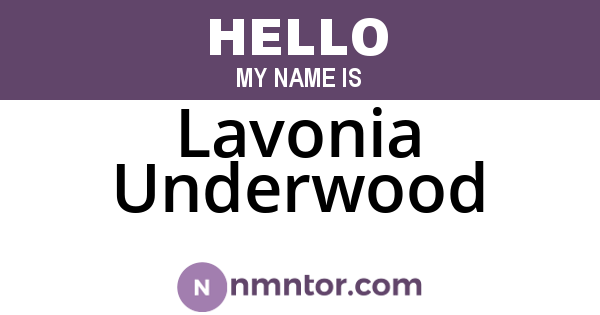 Lavonia Underwood