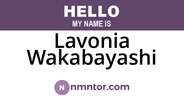 Lavonia Wakabayashi